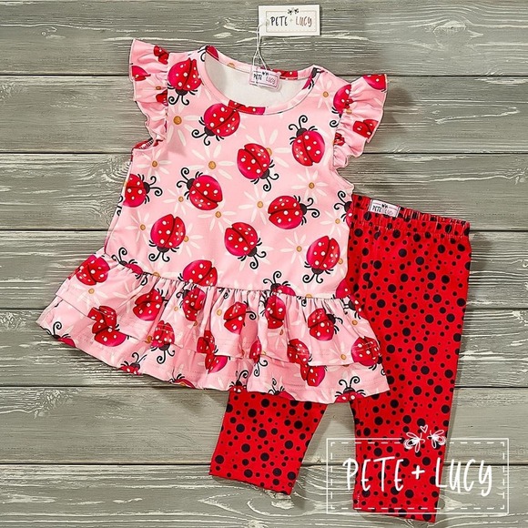 Pete & Lucy Other - Pete & Lucy Ladybug Capri set size 5 NWT‎